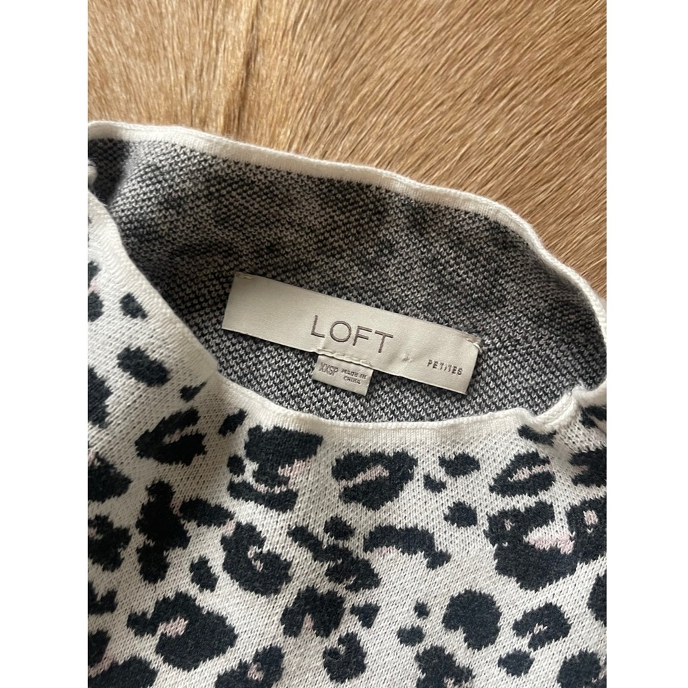 LOFT Leopard Print Mock Neck Tunic Sweater - Picture 4 of 4